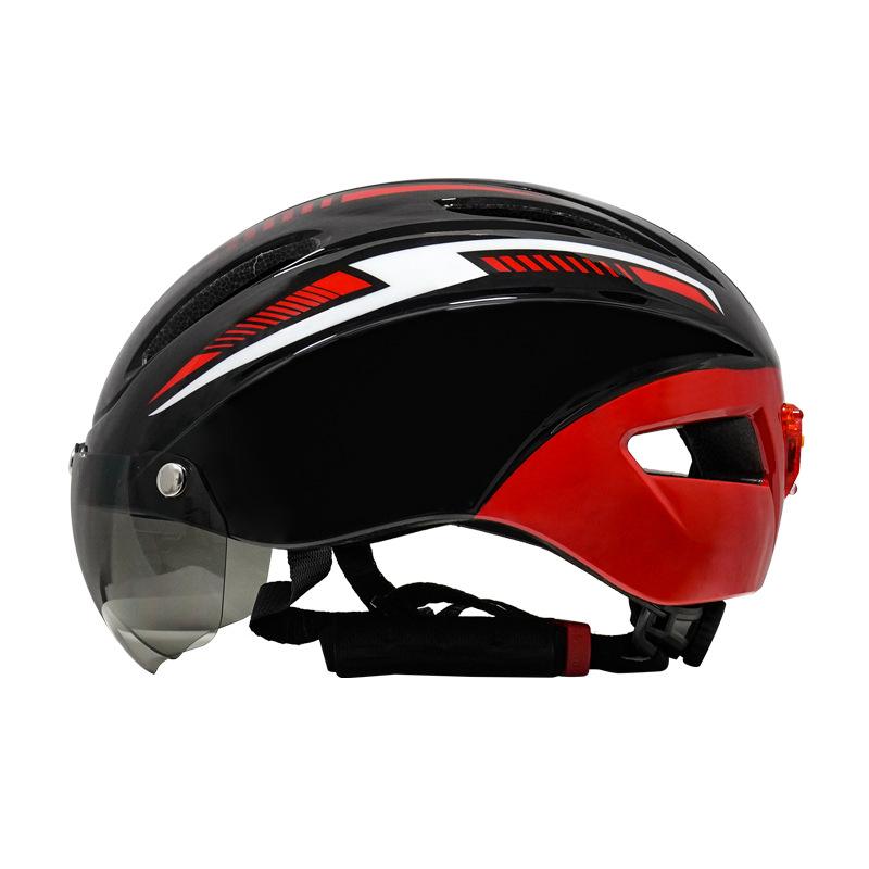 Bike Helmet with Light Goggles Cycling Bike Helmet Mountain Bike Helmet with Goggles