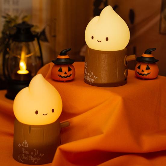 Ночник Очаровательная форма Диммируемый 2 режима освещения USB-перезаряжаемый Реалистичный мерцающий пламень Светодиодная прикроватная лампа