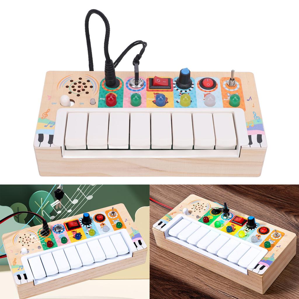 Электронная доска-игрушка для малышей Многофункциональная деревянная доска для практики игры на пианино для раннего развития Да