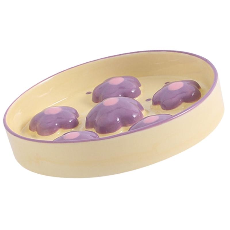 Миска для медленного поедания кошек, нарисованная вручную, с цветочным рисунком, пропагандирует безопасное кормление, дропшиппинг