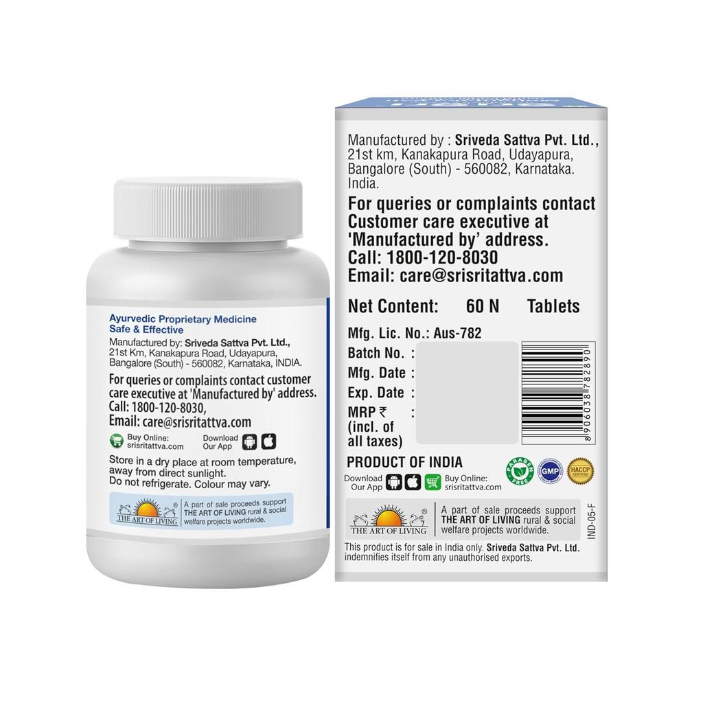 Sri Sri TATTVA Mehantaka Vati Tablet 1000Mg Pack Of 2 X 60 Tablets | Herbal Skin & Wellness Support