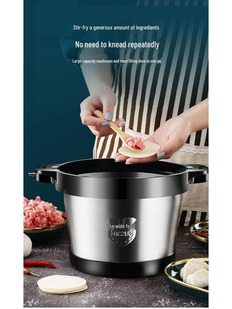 Электрическая мясорубка и кухонный комбайн из нержавеющей стали - Большая емкость для измельчения, фарширования, чесночной пасты и многого другого