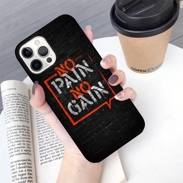 No Pain No Gain Training Phone Case For iPhone 17 Air 13 12 14 15 16 Cover For Apple Pro Max Plus Coque
