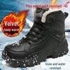 Мужские черные водонепроницаемые нескользящие высокие зимние ботинки Northeast - устойчивые к холоду, износостойкие, с бархатной подкладкой, с толстой подошвой из хлопка