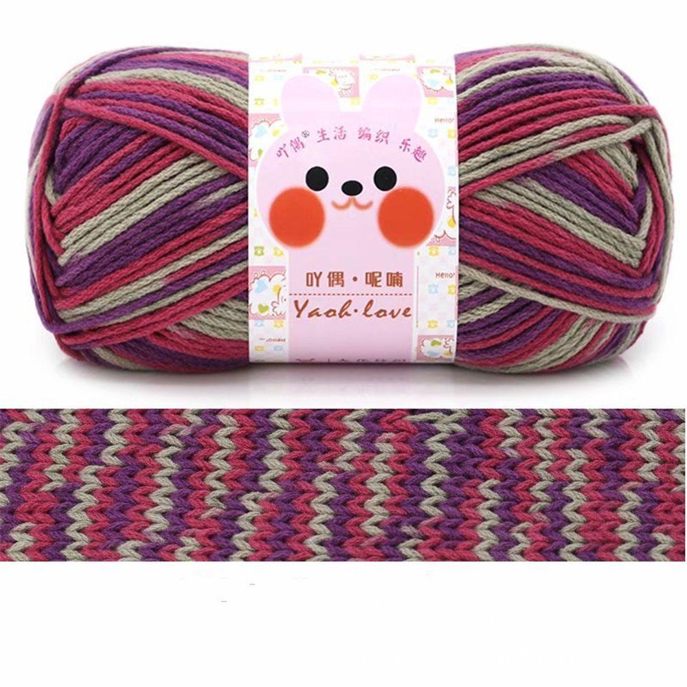 Шапка 6 прядей радужного цвета ручной вязки DIY крючком хлопковая пряжа молочный хлопок мягкая шерсть