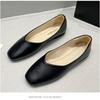 Large Size Square Toe Flat Shoes Women's Singles Shoes Women's Shallow Mouth Professional Women's Shoes Soft Soled Shoes