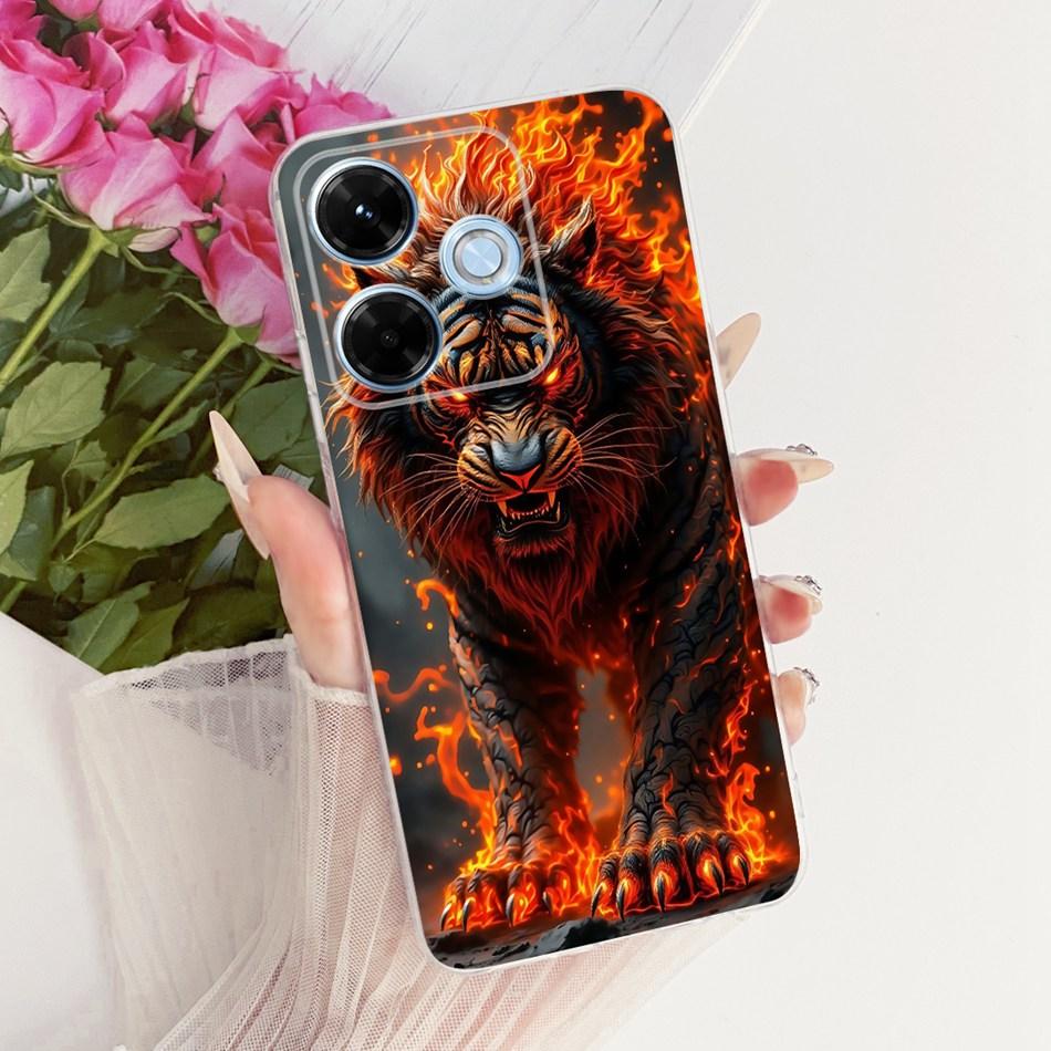 Для Xiaomi Redmi 13X Чехол для телефона с рисунком Крутого Дракона и Тигра Для Redmi 13X Мягкие Силиконовые TPU Чехлы