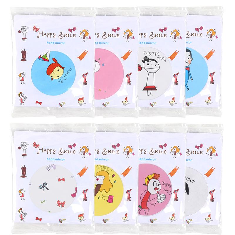Мультяшное Мини Круглое Зеркало Зеркало для Макияжа Компания Офис Путешествия Портативное Круглое Креативное Милое Несколько Узоров Портативное Зеркало