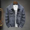 2025 Men's Black Stretch Denim Jacket - Stylish European & American Design for Spring & Autumn