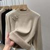 Women Half Turtleneck Plus Velvet Thicken Sweaters Winter Casual Fleece Lined Soft Pullover Warm Long Sleeve Knitted Tops