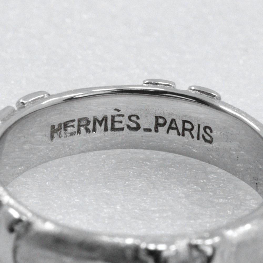 Hermes Fidelite Ring H K18 White Gold #4.1(US Size) 4.5g Women Used
