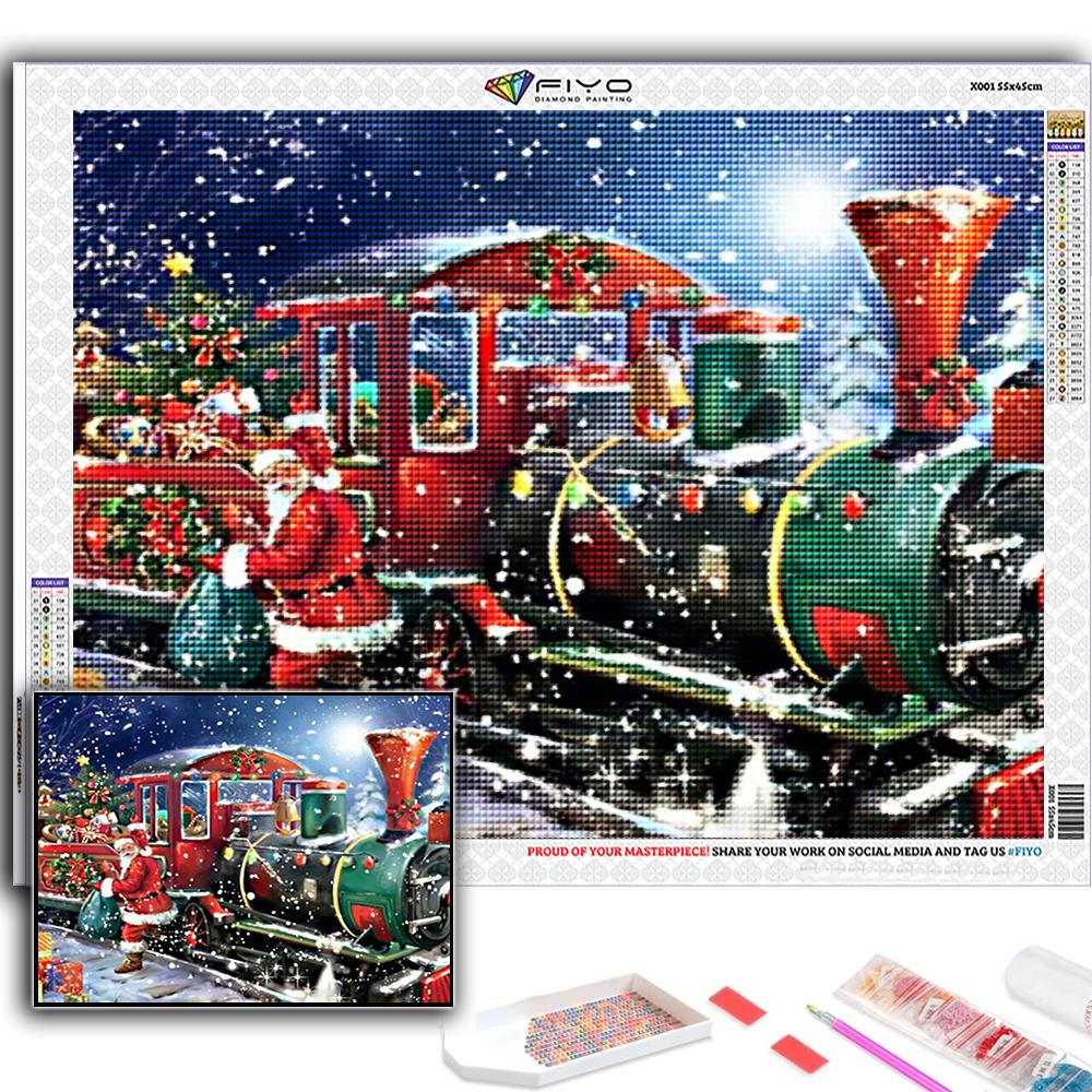 Популярная 5D Diy вышивка крестиком Рождественская елка Санта-Снеговик картина полная дрель набор для вышивки крестиком настенная наклейка домашний декор