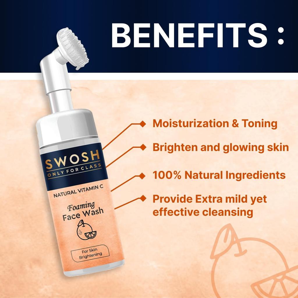 Средство для умывания с Витамином С (100 мл), Vitamin C Foaming Face Wash,  Swosh