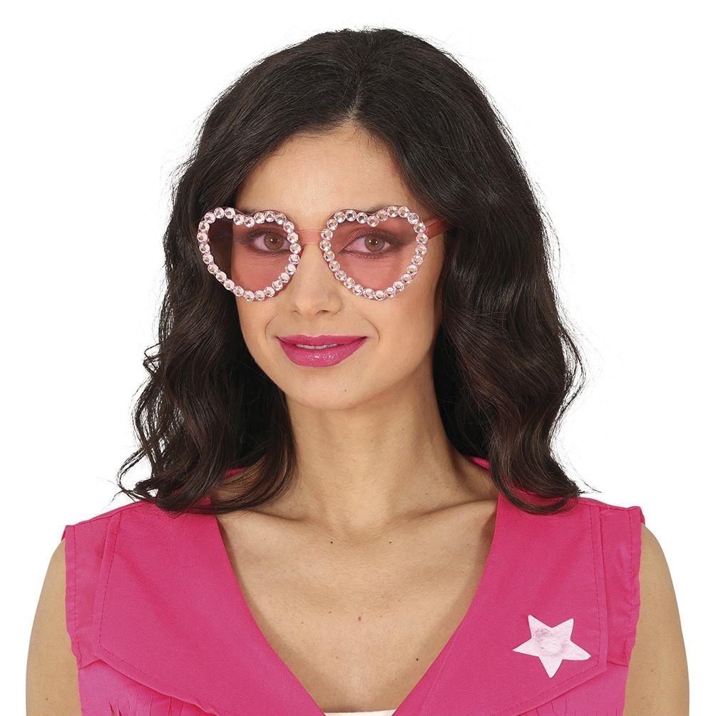 Okulary Serduszka Serca Różowe Diamenty Party Walentynki Karnawał Bal