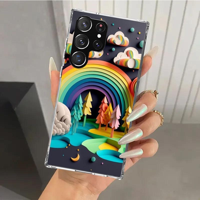 Чехол для телефона 'Природные деревья в горных хребтах' для Samsung Galaxy S26 S24 S23 Ultra S25 Edge S22 S21 Plus S20 FE + Мягкий печатный корпус