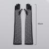 55 Cm Transparent Wedding Gloves Pearls Long Elbow Mittens Mesh Arm Covers Women Party Bridal Dress Accessories Photo Props