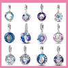 Подлинная медь Синий Дерево Жизни Сглаз Солнце Круглые Шармы Подвески Подходят для Оригинальных Браслетов DIY Ювелирные Изделия