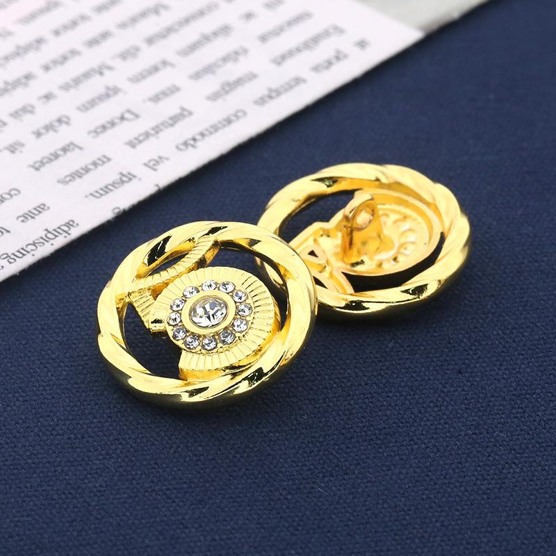 Buttons Gold Versatile Women'S Clothes Decorative Metal Button Accessories Round Suit Coat Sweater Buttons Daquan Men