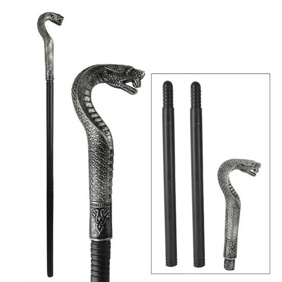 Halloween Snake Staff Egyptian Walking Stick Cane Halloween Party Pimp Cane Prop for Dress Up Cosplay Costume
