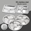Molonana Food Grade 304 Stainless Steel 5-Compartment Round Lunch Tray