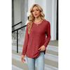 YYFS Women's Fashion Casual Spring Fall Solid Color Print Long Sleeve O-Neck Blouses & Shirts