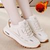 Winter Thick Leather Forrest Gump Sneakers Women's Velvet and Cotton Light and Comfortable Soft Sole Not Tired Feet Work Shoes