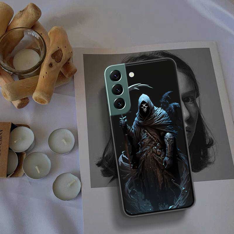 Чехол для телефона Смерть Жнец Череп для Samsung S25 Edge S24 FE Galaxy S22 Ultra S21 Plus S20 S23 S10 Plus Чехол Силиконовый Мягкий Co