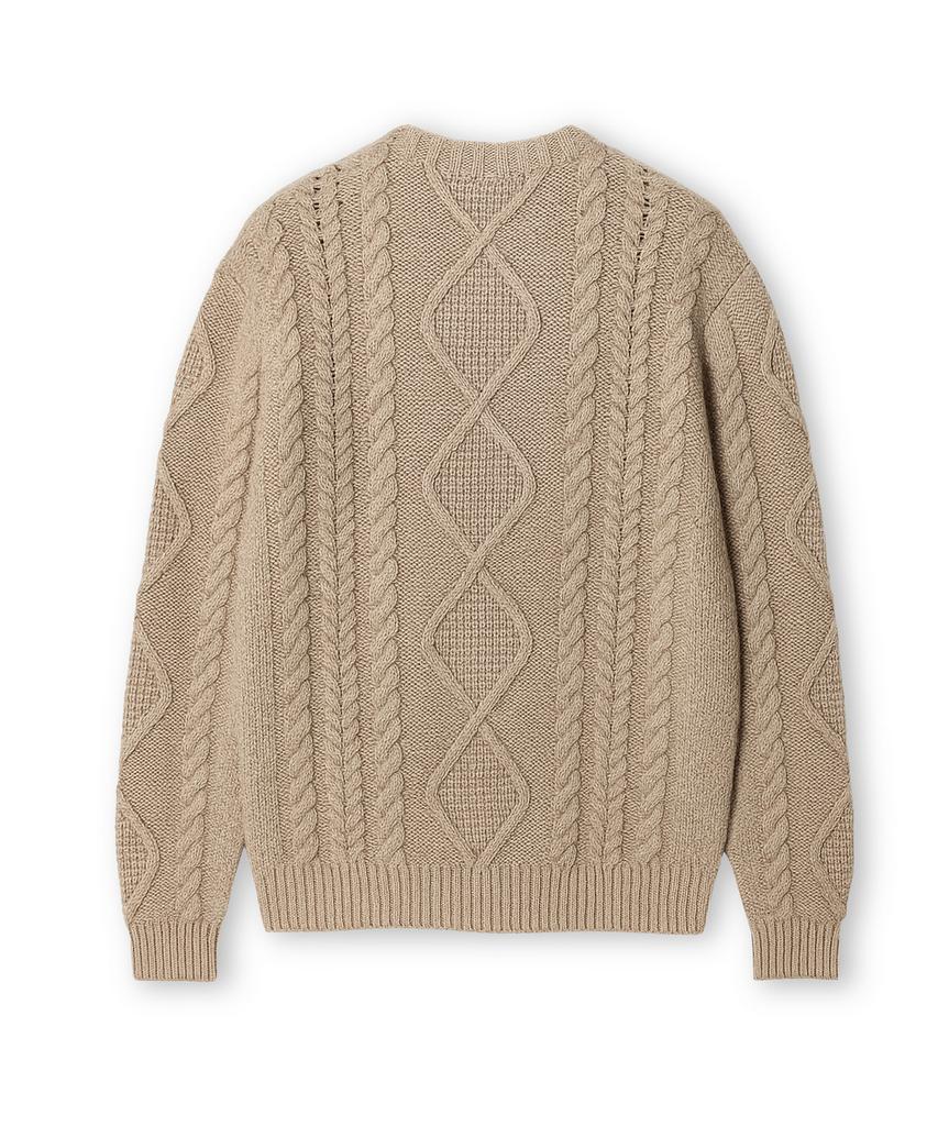 Edeunbeoleokeulleob Aran Crew-Neck Sweater (Beige)