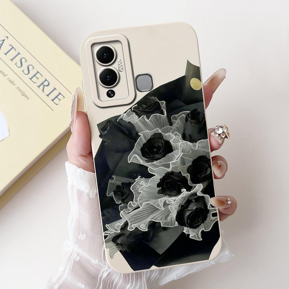 For Infinix Hot 12 Play Case Silicone Cute Fashion Butterfly Love Painted For Cover Inifnix Hot 12 Play Phone Case X6816 X6816C