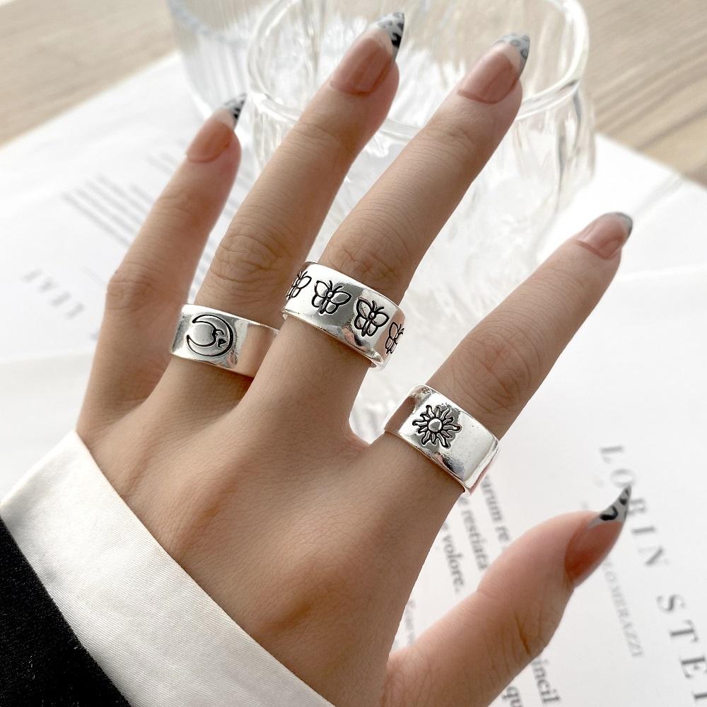 iF ME Модный комплект колец с бабочкой и сердцем, элегантные золотые, серебряные кольца для пар, аксессуары, ювелирные изделия