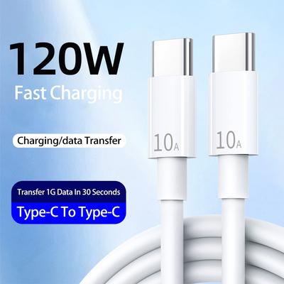 Универсальное быстрое зарядное устройство 120 Вт 10 А PD Dual USB C на Type C кабель для быстрой зарядки высокоскоростной передачи данных проводной шнур для Samsung Mi