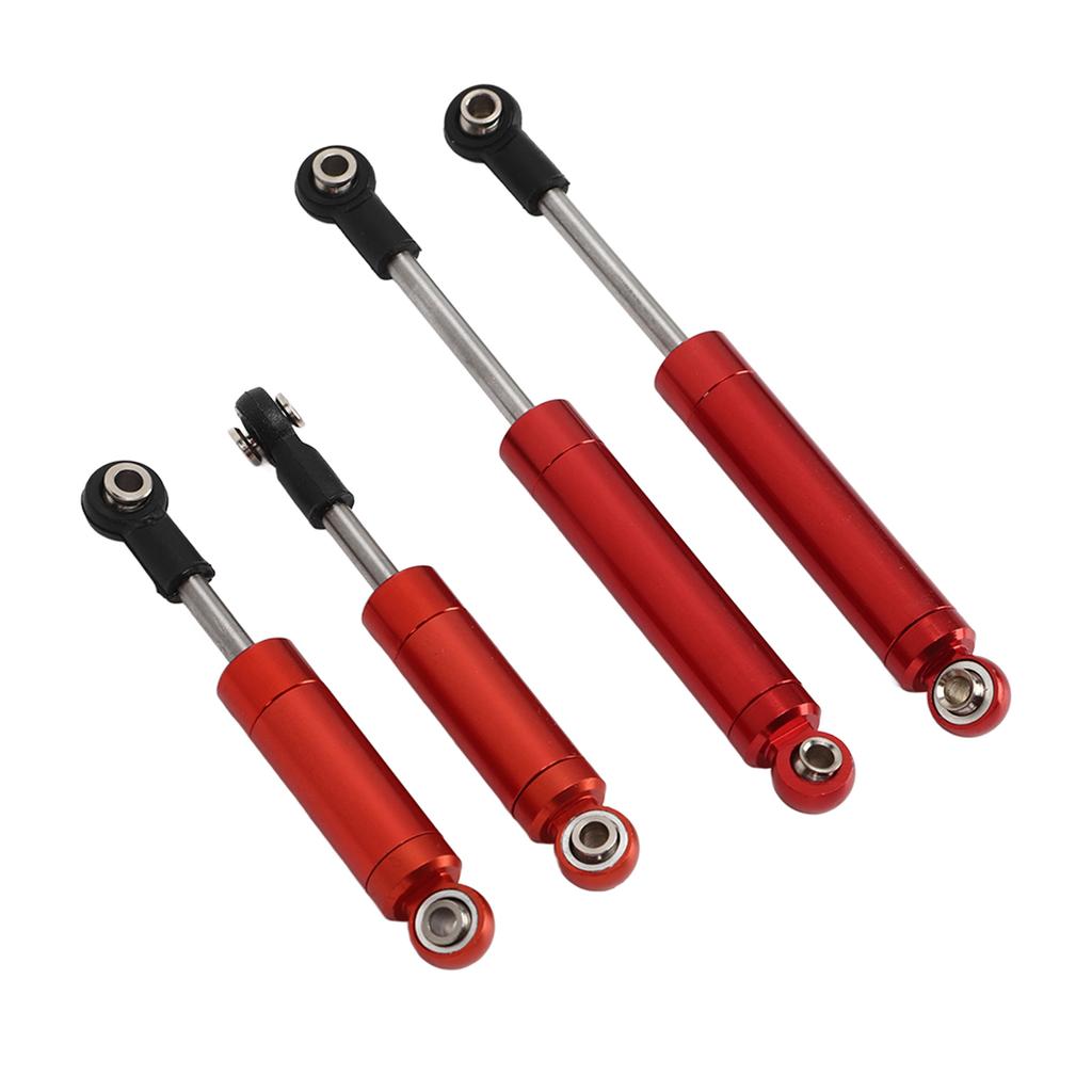 RC Front Rear Shock Absorbers Aluminum Alloy Steel High Elastic Spring CNC Easy Replaceable RC Parts for Axial 1 18 Red