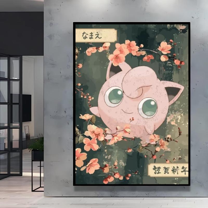 Print on Canvas Gengar Classic Anime Posters Cartoon Character Picture HD Printing Retro Style Home Living Room Decor