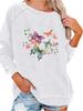 Women's Oversized Pullover Sweatshirt Fashion Butterfly Print Top Ladies Spring/Fall Sweatshirt