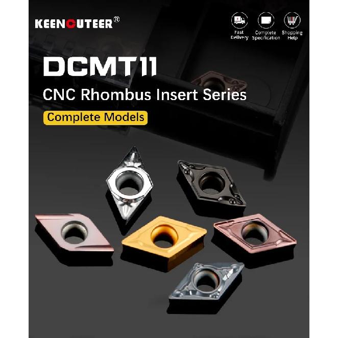 10pcs DCMT11 Carbide Insert DCMT11T304 DCMT11T308 External Turning Tool Diamond DCMT CNC Blade Cutter Lathe For SDJCR/L