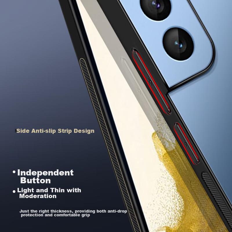 Samsung S22+ Phone Case, Galaxy S22+ Protective Cover, AG Frosted Lens Full Protection, Real Machine Simple Anti-Fingerprint Casen, Graphite Black