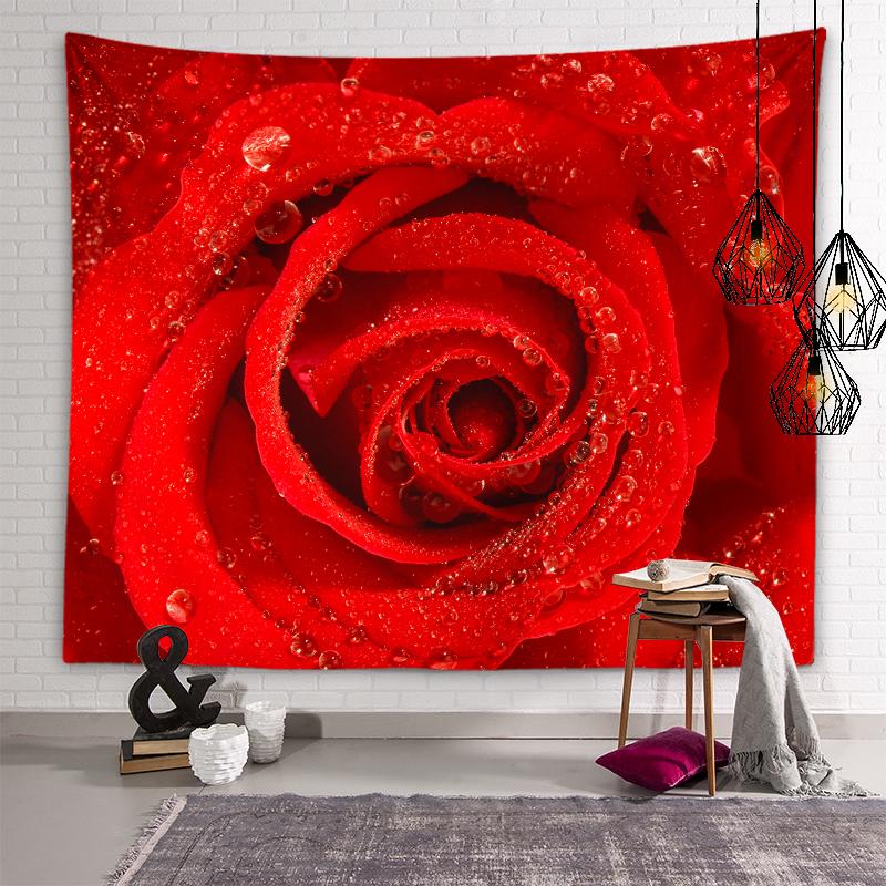 Вишневый цвет, цветок розы, настенный художественный гобелен, фон, Настенный декор, настенный декор для спальни, эстетический домашний декор