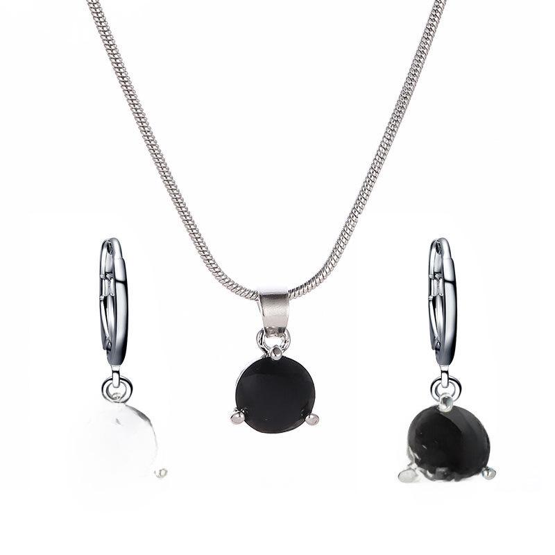 Шикарный комплект из ожерелья и серег с разноцветным цирконием