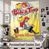 Custom Tapestry Wall Hanging, Bibi & Tina Personalized Name Text Home Wall Decor