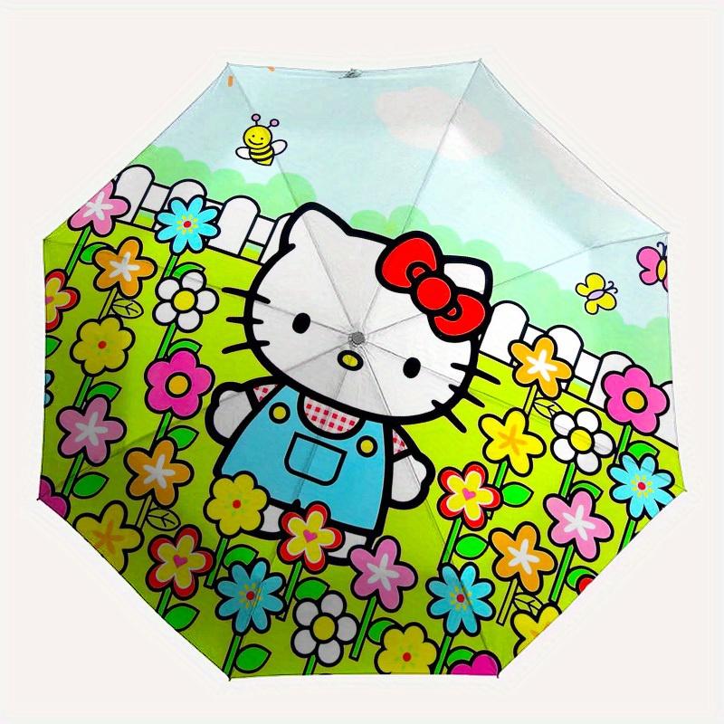 1pc Hello Kitty Garden Umbrella with Plastic Handle,Suitable for All Seasons Home Travel Outdoor UmbrellaSanlio354