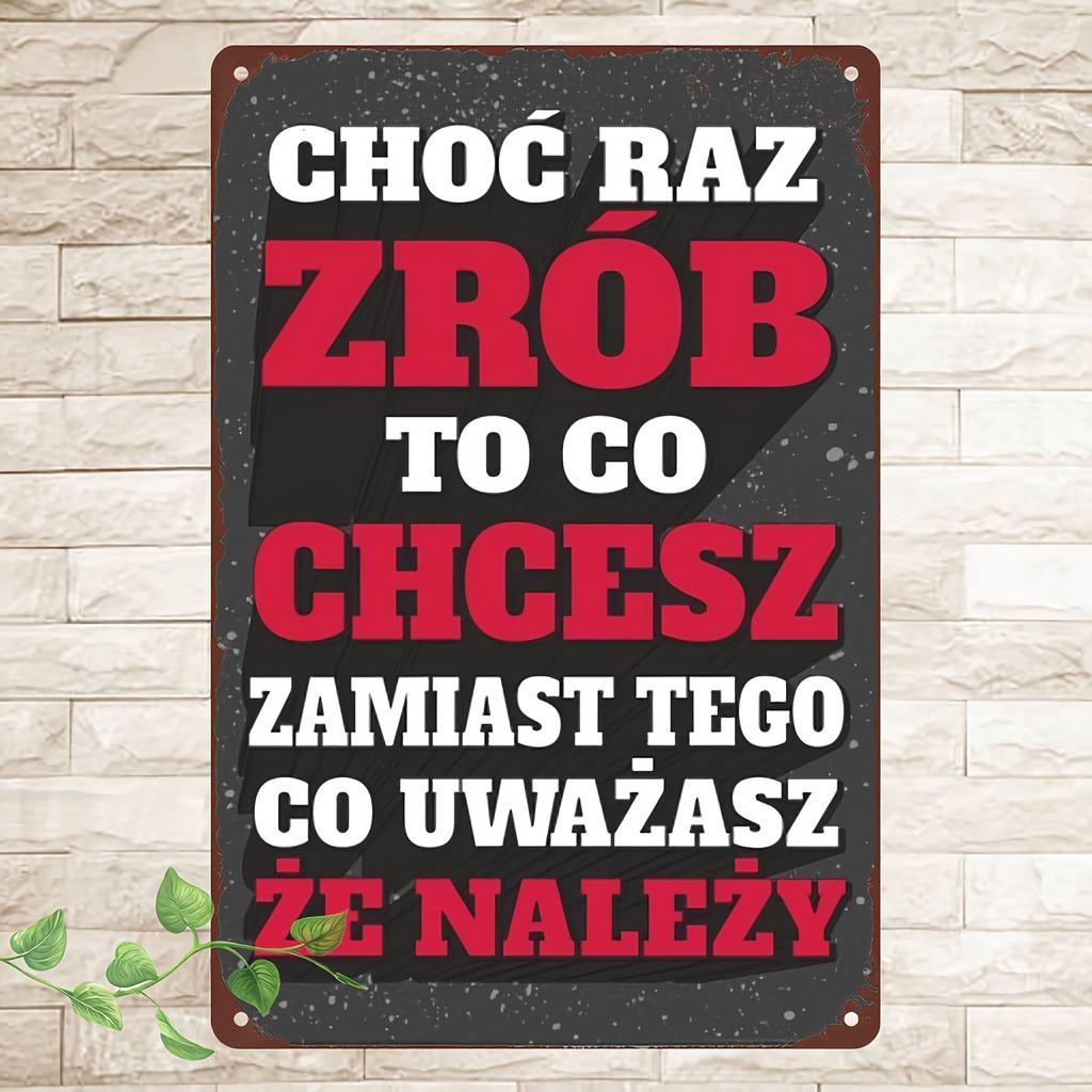 Vintage Polish Chocolate Phrase Metal Sign Retro Polish Wall Art Czer Robisz Chcesz Aluminum Plaque for Home Bar Caf