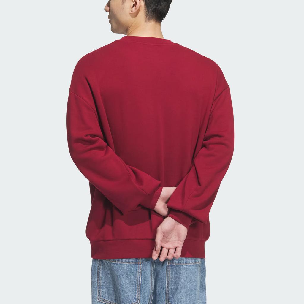 Adidas Оригинальная мужская толстовка Adicolor FW24 Oversize Crew Retro Sports с длинным рукавом и круглым вырезом в студенческом стиле, цвет малиновый JN9789