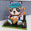 LOZ 8120 мир животных певец музыкант панда гитара микрофон звук мини алмазные блоки кирпичи строительные игрушки для детей без коробки