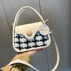 Simple Casual Plaid Handbag 2024 Summer New Foreign Temperament Commuter Shoulder Bag Simple Casual Messenger Bag