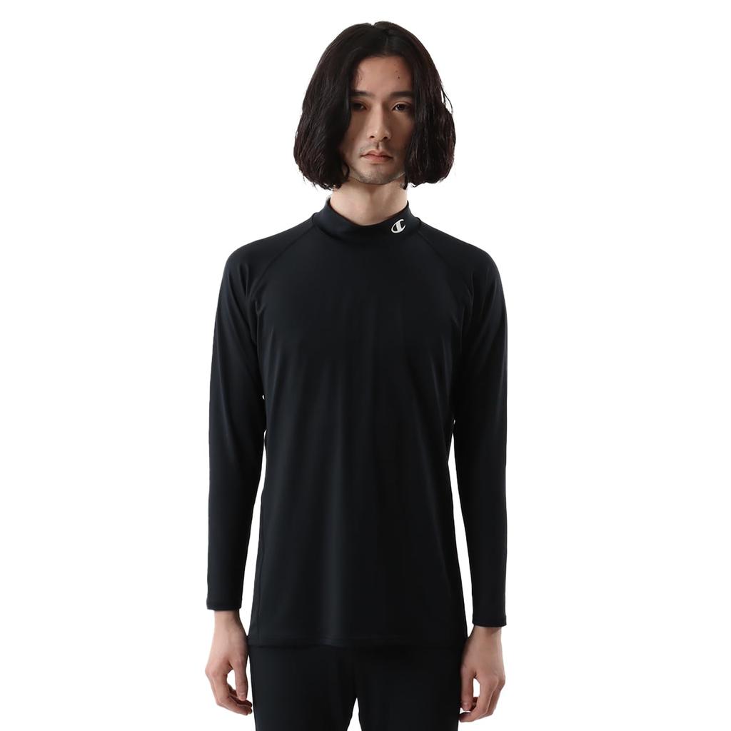 Champion Long Sleeve UV Mock Size M Men's T-Shirt, CM4HP261, Moisture-Wicking, Quick-Drying, Antibacterial, Odor-Resistant, Stretch, Protection,