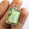 Quality Natural Opal Emerald Pendant 39 ct 925 Sterling Silver Gemstone Jewelry Gift