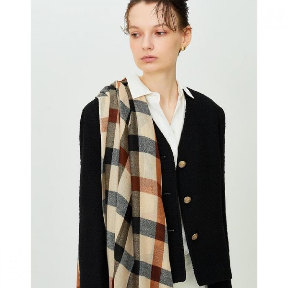 DakS Women S Light Brown houSe Check Wool Muffler dcSc5f110w2