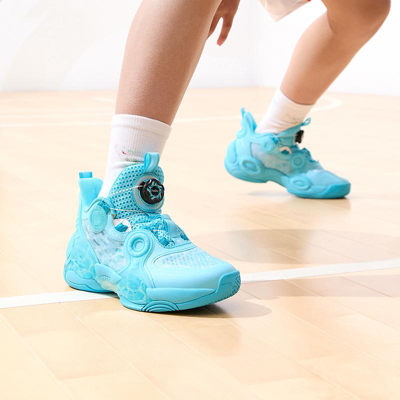 Anta Баскетбольные кроссовки Kids Asymmetric 2 простые, удобные, нескользящие, прочные, средней высоты, детские баскетбольные кроссовки Mercury-Blue 312321102H-5