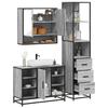 VidaXL Ensemble De Meubles De Salle De Bain 3 Pcs Sonoma Grey, Bathroom Cabinet, Toilet Storage Cabinet, 3301183
