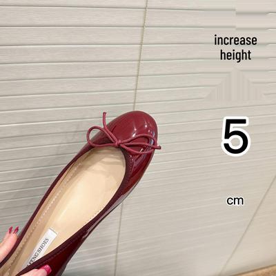 Женские туфли в стиле ретро с бантом, с низким вырезом, увеличивающие рост, с круглым носком - Элегантные, сексуальные и удобные.